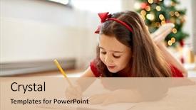  Presentation with christmas holidays - PPT theme consisting of preschool - christmas holidays and childhood concept background and a lemonade colored foreground