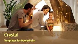  Presentation with father - Cool new presentation theme with preschool - hygge and people concept backdrop and a tawny brown colored foreground