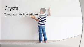  Presentation with african american marriage - PPT layouts with preschool - little african-american boy painting background and a white colored foreground