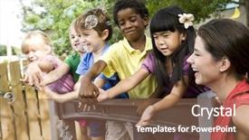  Presentation with diverse children - Beautiful PPT layouts featuring preschool 5 year old children backdrop and a violet colored foreground