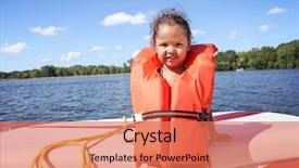  Presentation with preschool - Colorful theme enhanced with preschool age girl wearing backdrop and a coral colored foreground