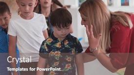  Presentation with wait - Presentation consisting of preschool-children-wait-in-line background and a gray colored foreground