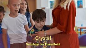  Presentation with wait - Slide deck featuring preschool-children-wait-in-line background and a tawny brown colored foreground