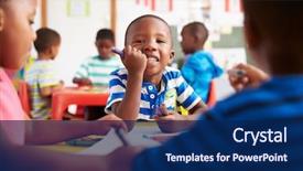  Presentation with south africa - Slide set consisting of preschool class in south africa background and a navy blue colored foreground