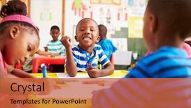  Presentation with south africa - Slides having preschool class in south africa background and a red colored foreground