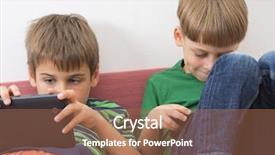  Presentation with video games playing - Audience pleasing presentation consisting of preschool collage - boys playing video games backdrop and a coral colored foreground