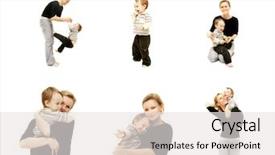  Presentation with indian mother son - Theme consisting of preschool collage - mother and son over white background and a white colored foreground