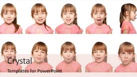  Presentation with speech therapy - Presentation consisting of preschool collage - speech therapy concept little girl background and a coral colored foreground