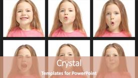  Presentation with training - Cool new slide set with preschool collage - speech training concept little girl backdrop and a coral colored foreground