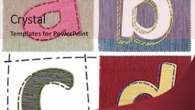  Presentation with textile - Presentation with preschool collage - textile letters collection background and a coral colored foreground