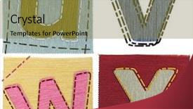  Presentation with textile - Audience pleasing presentation consisting of preschool collage - textile letters collection backdrop and a gold colored foreground