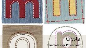  Presentation with textile - Cool new presentation theme with preschool collage - textile letters collection backdrop and a coral colored foreground