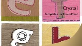  Presentation with textile - Presentation having preschool collage - textile letters collection background and a coral colored foreground