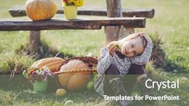  Presentation with dog baby cute child - Theme with preschool countries - cute child sitting on grass background and a gray colored foreground