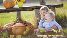  Presentation with kids - PPT theme consisting of preschool countries - cute kids having fun background and a tawny brown colored foreground