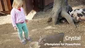  Presentation with feeding tube - Colorful PPT theme enhanced with preschool countries - cute little girl feeding funny backdrop and a coral colored foreground
