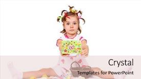  Presentation with happy birthday mama greeting card - Slides featuring preschool girl with holiday greeting background and a  colored foreground