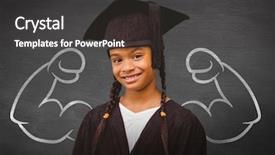  Presentation with black child - Audience pleasing presentation design consisting of cute pupil graduating against black backdrop and a dark gray colored foreground