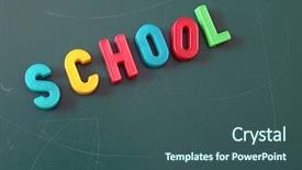  Presentation with character - Slides with adriatic town of baska aerial view island of krk croatia background and a tawny brown colored foreground