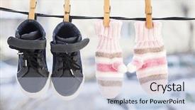  Presentation with preschool hand wash - PPT theme enhanced with preschool hand wash - baby clothes gloves and shoes background and a  colored foreground