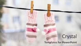  Presentation with follow up baby - Audience pleasing slides consisting of preschool hand wash - baby gloves hanging backdrop and a  colored foreground