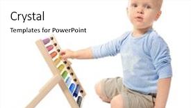  Presentation with cute baby - Amazing PPT layouts having preschool rainbow - cute little baby with abacus backdrop and a white colored foreground