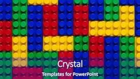  Presentation with building blocks - Cool new presentation design with preschool rainbow - plastic building blocks multicolor background backdrop and a navy blue colored foreground