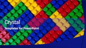  Presentation with building blocks - Presentation theme enhanced with preschool rainbow - plastic building blocks multicolor background background and a  colored foreground