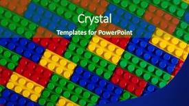  Presentation with building blocks - Presentation design having preschool rainbow - plastic building blocks multicolor background background and a  colored foreground
