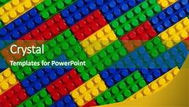  Presentation with building blocks - Audience pleasing presentation theme consisting of preschool rainbow - plastic building blocks multicolor background backdrop and a  colored foreground