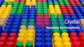  Presentation with building blocks - Presentation featuring preschool rainbow - plastic building blocks multicolor background background and a  colored foreground