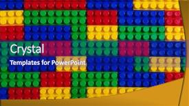  Presentation with building blocks - Amazing slide set having preschool rainbow - plastic building blocks multicolor background backdrop and a navy blue colored foreground