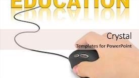  Presentation with technology education - PPT theme enhanced with preschool science - hand with computer mouse background and a lemonade colored foreground