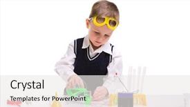  Presentation with mathematical chemistry - Cool new presentation theme with preschool science - young boy performing chemistry experiments backdrop and a white colored foreground