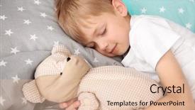  Presentation with teddy bear - Audience pleasing PPT layouts consisting of preschool stars - adorable little boy sleeping backdrop and a lemonade colored foreground