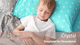  Presentation with sleeping - Colorful presentation design enhanced with preschool stars - adorable little boy sleeping backdrop and a  colored foreground