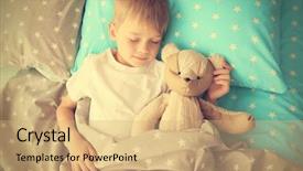  Presentation with sitting teddy bear isolated - Slide set featuring preschool stars - adorable little boy sleeping background and a coral colored foreground