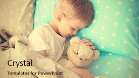  Presentation with teddy bear - Cool new theme with preschool stars - adorable little boy sleeping backdrop and a coral colored foreground