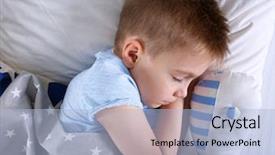  Presentation with relaxed sleeping - Amazing PPT theme having preschool stars - little boy sleeping in bed backdrop and a  colored foreground