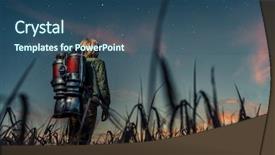  Presentation with night stars - Slides having preschool stars - little boy with a backpack background and a ocean colored foreground