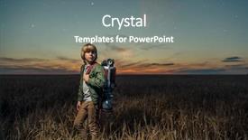  Presentation with night stars - Cool new presentation theme with preschool stars - little boy with at night backdrop and a gray colored foreground