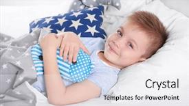  Presentation with whale - Colorful PPT theme enhanced with preschool stars - little boy with toy whale backdrop and a white colored foreground