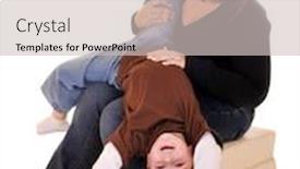  Presentation with mom - Colorful PPT layouts enhanced with preschooler-hanging-upside-down backdrop and a soft green colored foreground