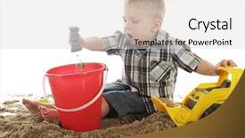  Presentation with footprints in sand - PPT theme with sand dropping from his background and a light gray colored foreground