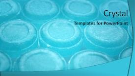  Presentation with eye drops products - PPT theme with prescribe drugs - rows of cough drops closeup background and a cyan colored foreground