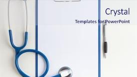  Presentation with medical robots - Beautiful PPT theme featuring prescription chart - white medical copyspace backdrop and a sky blue colored foreground