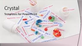  Presentation with drug interaction - Presentation theme enhanced with prescription drug lottery close-up background and a white colored foreground
