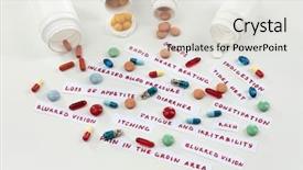  Presentation with drug interaction - Presentation theme consisting of prescription drug lottery close-up background and a light gray colored foreground
