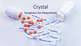  Presentation with drug interaction - Colorful presentation theme enhanced with prescription drug lottery close-up backdrop and a sky blue colored foreground