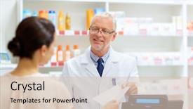  Presentation with apothecary - Colorful slide deck enhanced with prescription from customer at pharmacy backdrop and a lemonade colored foreground